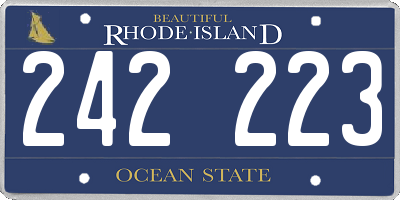 RI license plate 242223