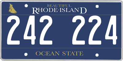 RI license plate 242224