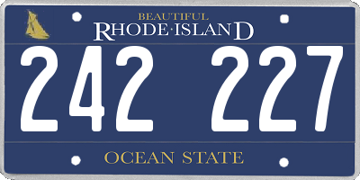 RI license plate 242227