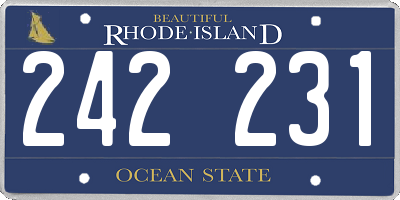 RI license plate 242231