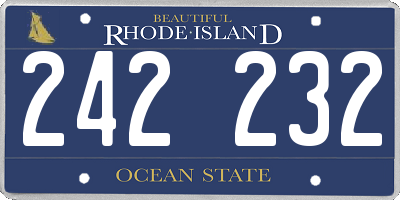 RI license plate 242232