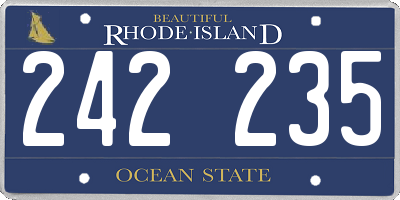 RI license plate 242235