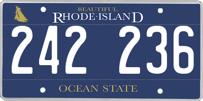 RI license plate 242236