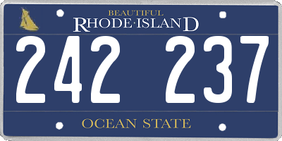 RI license plate 242237
