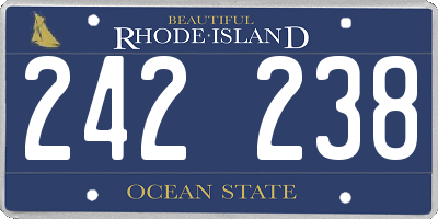 RI license plate 242238