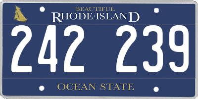 RI license plate 242239