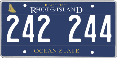 RI license plate 242244