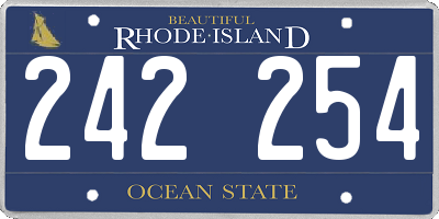 RI license plate 242254