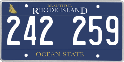 RI license plate 242259