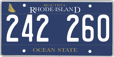 RI license plate 242260