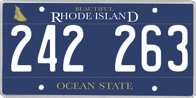 RI license plate 242263