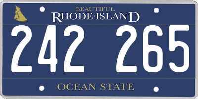 RI license plate 242265