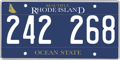 RI license plate 242268