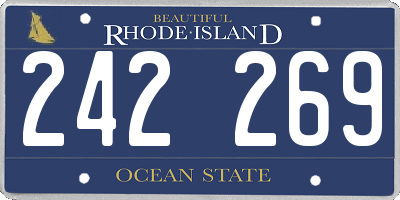 RI license plate 242269