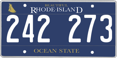 RI license plate 242273
