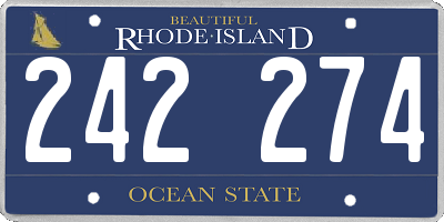 RI license plate 242274