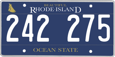 RI license plate 242275