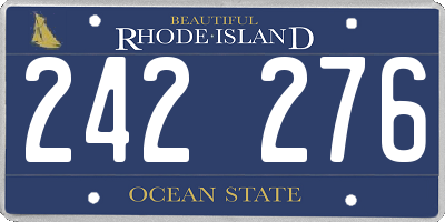RI license plate 242276