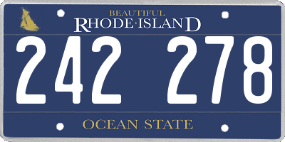 RI license plate 242278