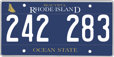 RI license plate 242283