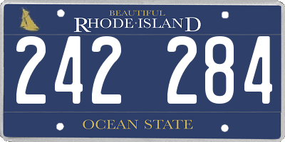 RI license plate 242284