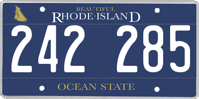 RI license plate 242285