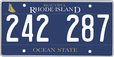RI license plate 242287