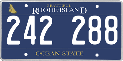 RI license plate 242288
