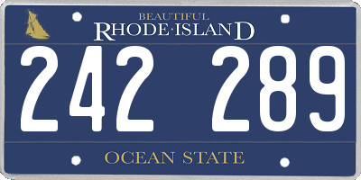 RI license plate 242289