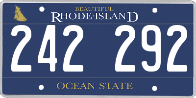 RI license plate 242292