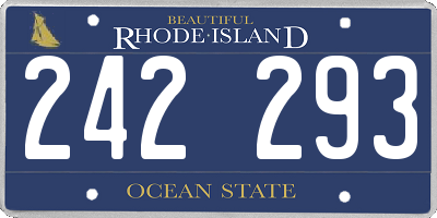 RI license plate 242293