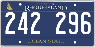 RI license plate 242296