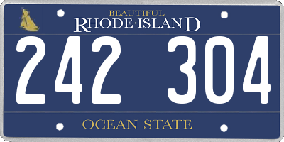 RI license plate 242304