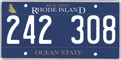 RI license plate 242308