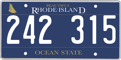 RI license plate 242315