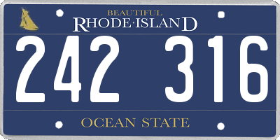 RI license plate 242316