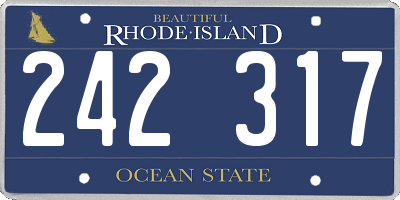 RI license plate 242317