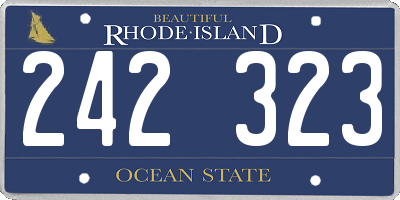 RI license plate 242323