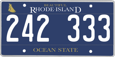 RI license plate 242333