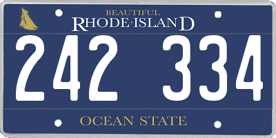 RI license plate 242334
