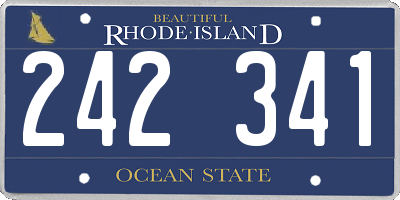 RI license plate 242341