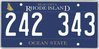 RI license plate 242343