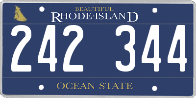 RI license plate 242344