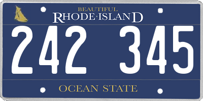 RI license plate 242345
