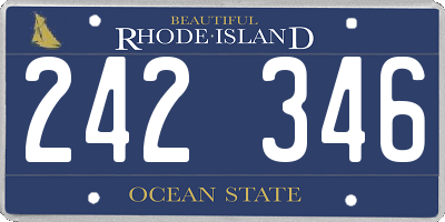 RI license plate 242346