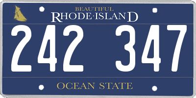 RI license plate 242347