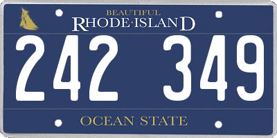 RI license plate 242349