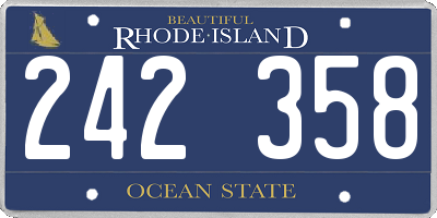 RI license plate 242358