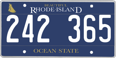 RI license plate 242365