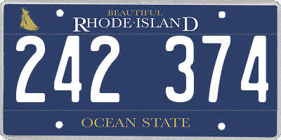 RI license plate 242374